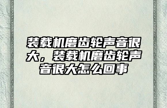 裝載機磨齒輪聲音很大，裝載機磨齒輪聲音很大怎么回事