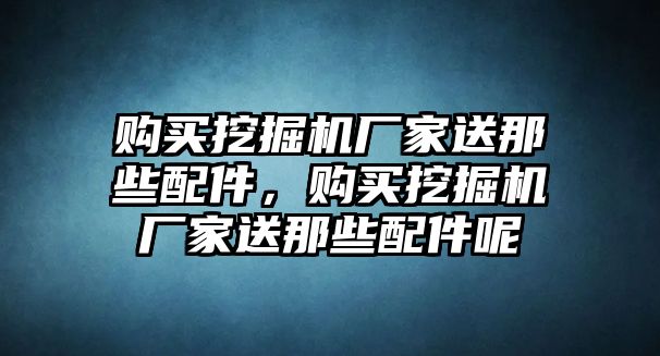 購買挖掘機廠家送那些配件，購買挖掘機廠家送那些配件呢