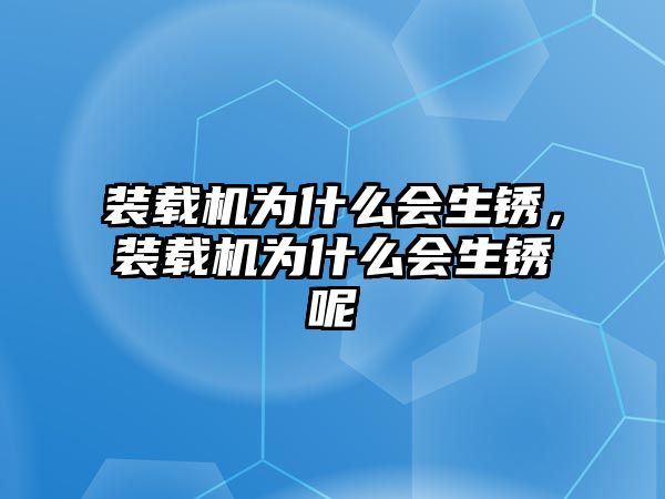 裝載機(jī)為什么會生銹，裝載機(jī)為什么會生銹呢