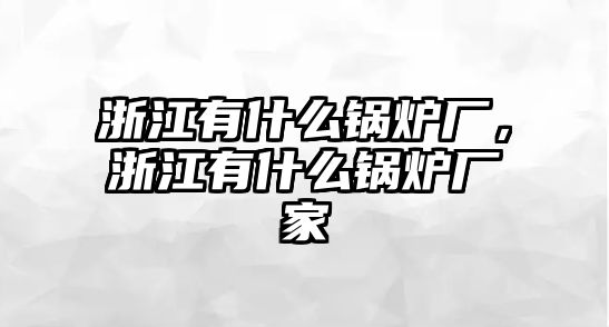 浙江有什么鍋爐廠，浙江有什么鍋爐廠家