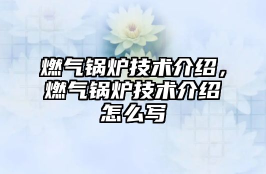 燃氣鍋爐技術(shù)介紹，燃氣鍋爐技術(shù)介紹怎么寫