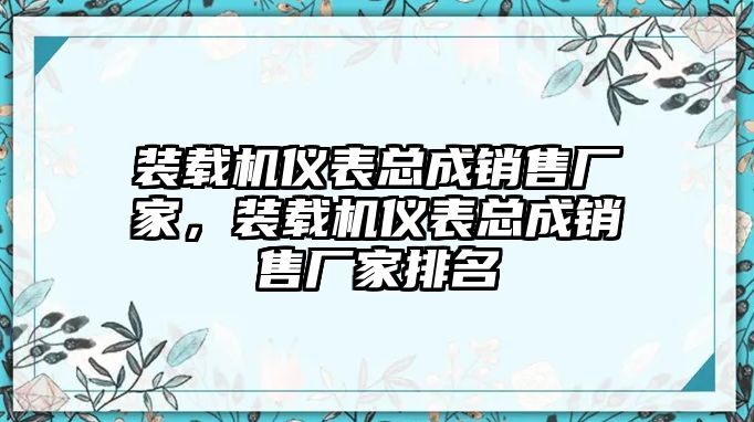 裝載機(jī)儀表總成銷售廠家，裝載機(jī)儀表總成銷售廠家排名