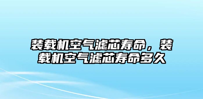 裝載機空氣濾芯壽命，裝載機空氣濾芯壽命多久