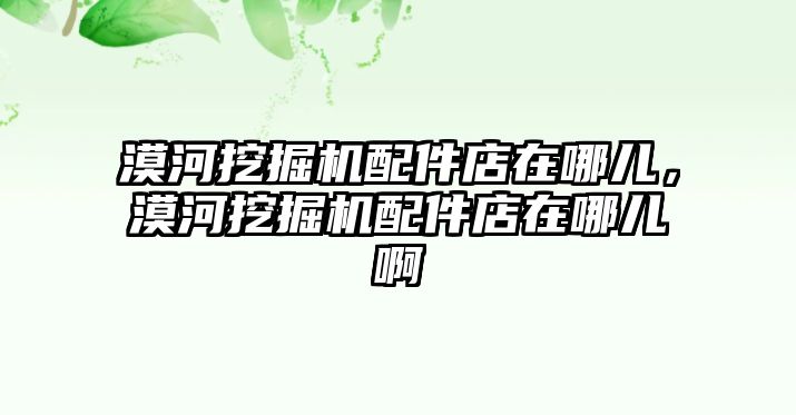 漠河挖掘機配件店在哪兒，漠河挖掘機配件店在哪兒啊