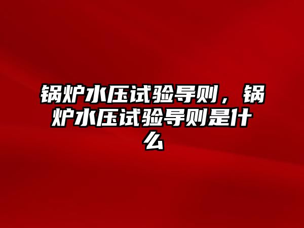 鍋爐水壓試驗(yàn)導(dǎo)則，鍋爐水壓試驗(yàn)導(dǎo)則是什么