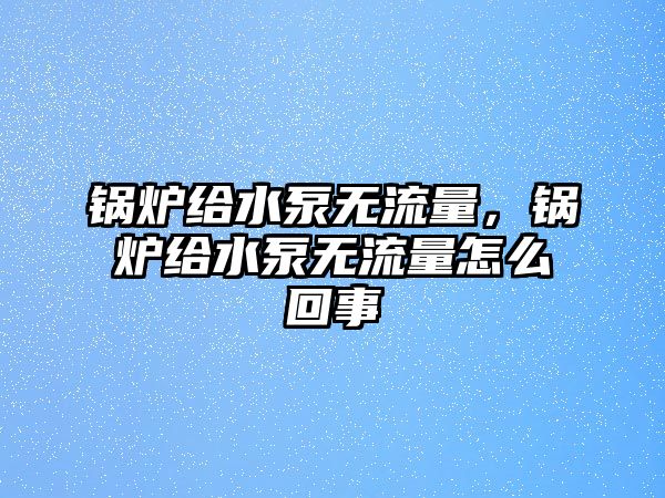 鍋爐給水泵無流量，鍋爐給水泵無流量怎么回事