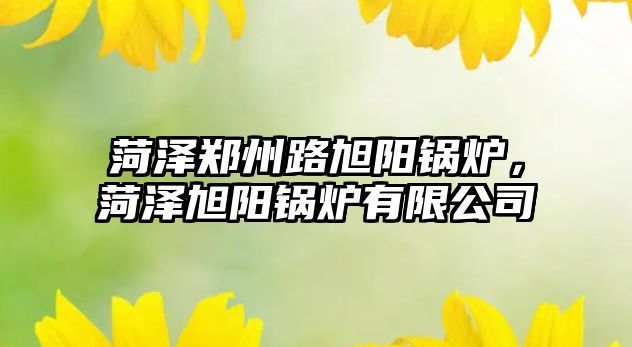 菏澤鄭州路旭陽鍋爐，菏澤旭陽鍋爐有限公司