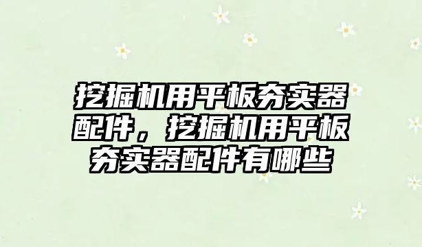 挖掘機用平板夯實器配件，挖掘機用平板夯實器配件有哪些