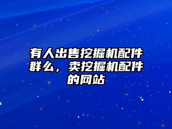 有人出售挖掘機(jī)配件群么，賣挖掘機(jī)配件的網(wǎng)站