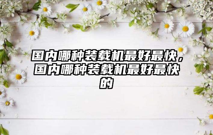 國內(nèi)哪種裝載機(jī)最好最快，國內(nèi)哪種裝載機(jī)最好最快的