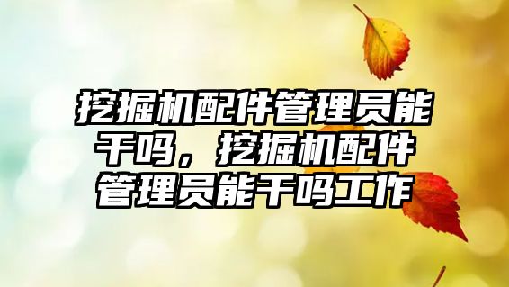 挖掘機配件管理員能干嗎，挖掘機配件管理員能干嗎工作