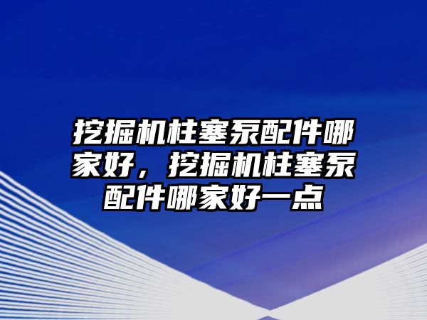 挖掘機柱塞泵配件哪家好，挖掘機柱塞泵配件哪家好一點