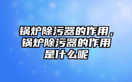 鍋爐除污器的作用，鍋爐除污器的作用是什么呢