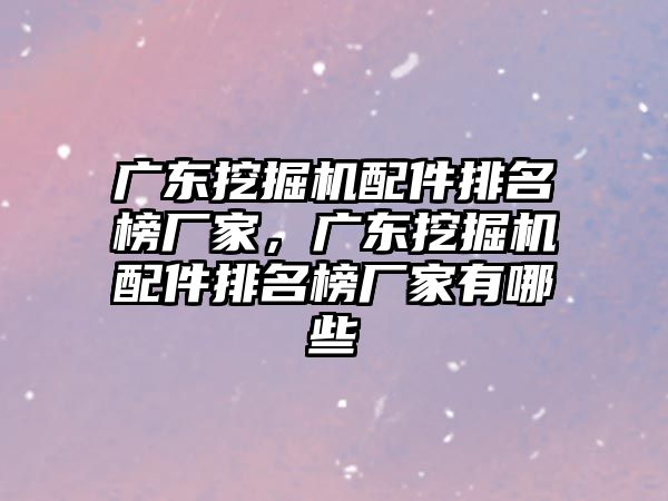 廣東挖掘機配件排名榜廠家，廣東挖掘機配件排名榜廠家有哪些