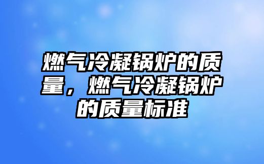 燃?xì)饫淠仩t的質(zhì)量，燃?xì)饫淠仩t的質(zhì)量標(biāo)準(zhǔn)