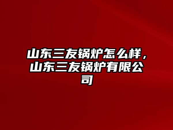 山東三友鍋爐怎么樣，山東三友鍋爐有限公司