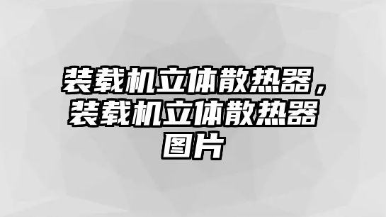 裝載機(jī)立體散熱器，裝載機(jī)立體散熱器圖片