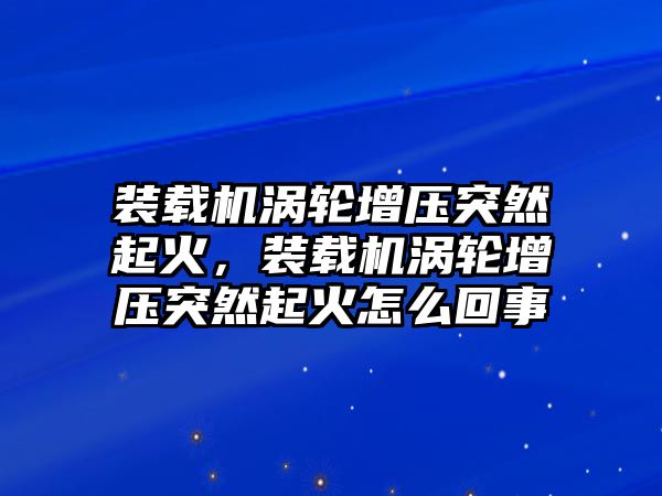 裝載機(jī)渦輪增壓突然起火，裝載機(jī)渦輪增壓突然起火怎么回事