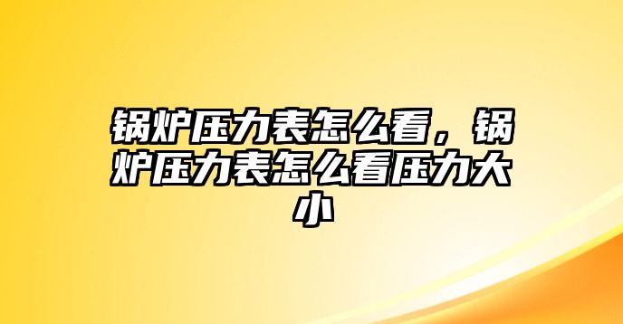 鍋爐壓力表怎么看，鍋爐壓力表怎么看壓力大小