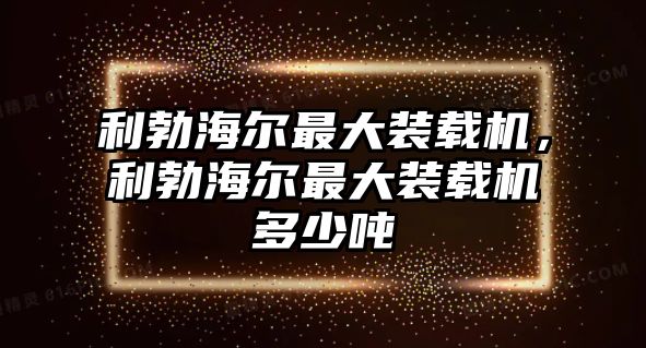 利勃海爾最大裝載機(jī)，利勃海爾最大裝載機(jī)多少噸