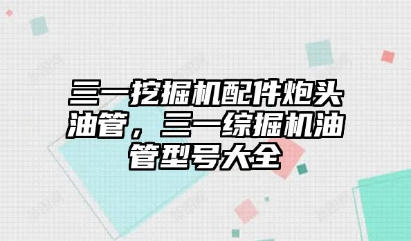 三一挖掘機(jī)配件炮頭油管，三一綜掘機(jī)油管型號大全