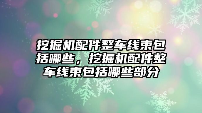 挖掘機配件整車線束包括哪些，挖掘機配件整車線束包括哪些部分