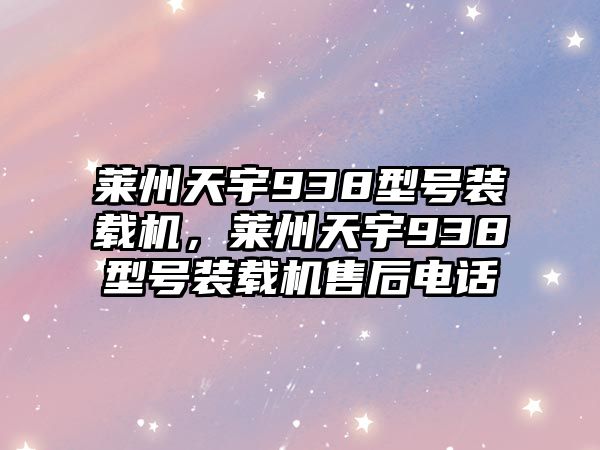 萊州天宇938型號(hào)裝載機(jī)，萊州天宇938型號(hào)裝載機(jī)售后電話