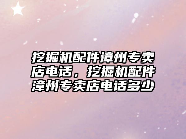 挖掘機配件漳州專賣店電話，挖掘機配件漳州專賣店電話多少