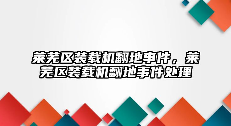 萊蕪區(qū)裝載機(jī)翻地事件，萊蕪區(qū)裝載機(jī)翻地事件處理