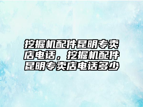 挖掘機配件昆明專賣店電話，挖掘機配件昆明專賣店電話多少