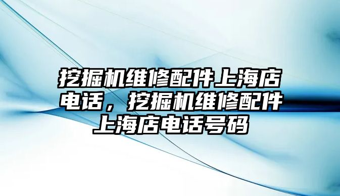 挖掘機(jī)維修配件上海店電話(huà)，挖掘機(jī)維修配件上海店電話(huà)號(hào)碼