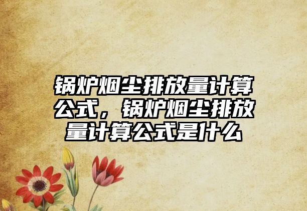 鍋爐煙塵排放量計(jì)算公式，鍋爐煙塵排放量計(jì)算公式是什么