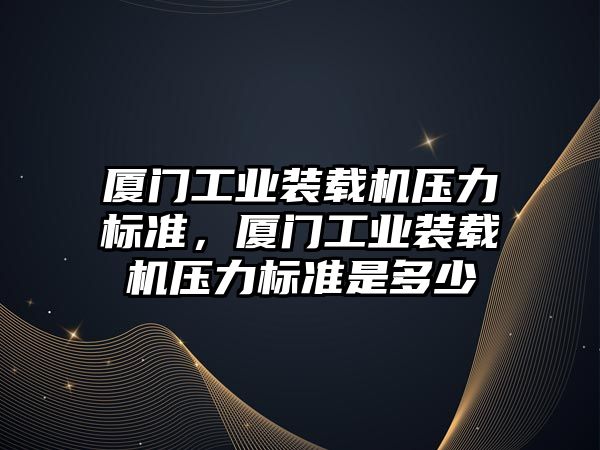 廈門工業(yè)裝載機壓力標準，廈門工業(yè)裝載機壓力標準是多少