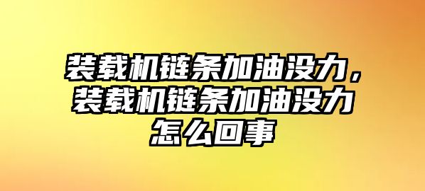 裝載機(jī)鏈條加油沒力，裝載機(jī)鏈條加油沒力怎么回事