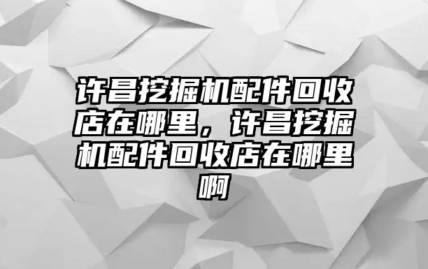 許昌挖掘機(jī)配件回收店在哪里，許昌挖掘機(jī)配件回收店在哪里啊