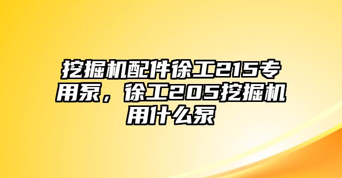 挖掘機(jī)配件徐工215專用泵，徐工205挖掘機(jī)用什么泵