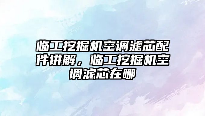 臨工挖掘機空調濾芯配件講解，臨工挖掘機空調濾芯在哪