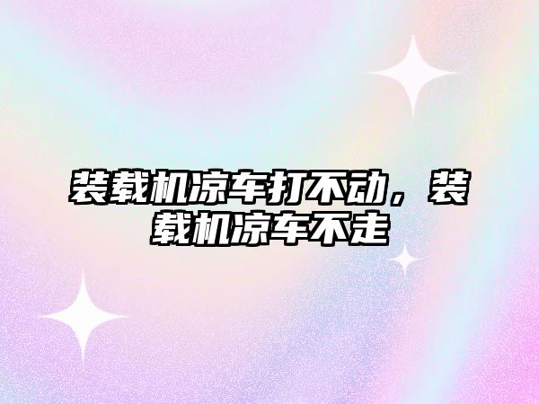 裝載機涼車打不動，裝載機涼車不走