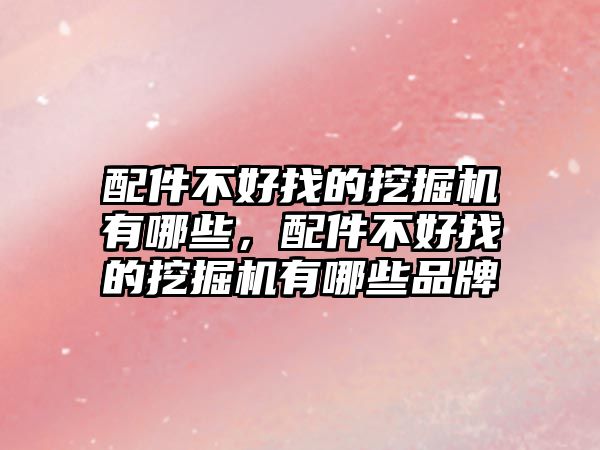 配件不好找的挖掘機有哪些，配件不好找的挖掘機有哪些品牌