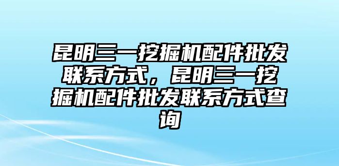 昆明三一挖掘機(jī)配件批發(fā)聯(lián)系方式，昆明三一挖掘機(jī)配件批發(fā)聯(lián)系方式查詢