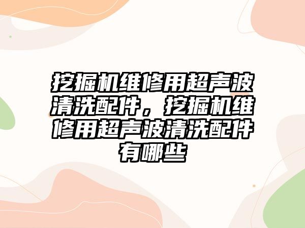 挖掘機維修用超聲波清洗配件，挖掘機維修用超聲波清洗配件有哪些