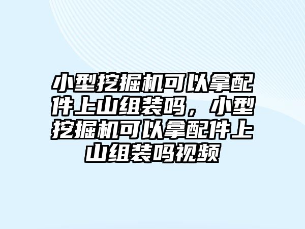 小型挖掘機可以拿配件上山組裝嗎，小型挖掘機可以拿配件上山組裝嗎視頻