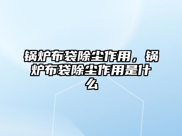 鍋爐布袋除塵作用，鍋爐布袋除塵作用是什么