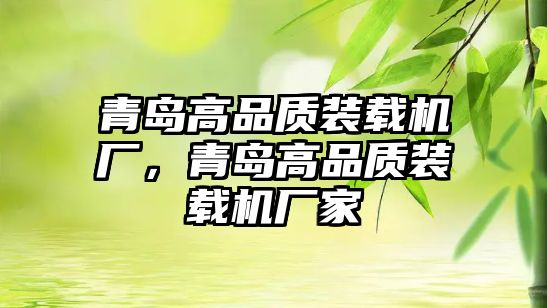 青島高品質裝載機廠，青島高品質裝載機廠家