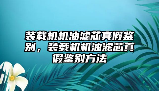 裝載機機油濾芯真假鑒別，裝載機機油濾芯真假鑒別方法