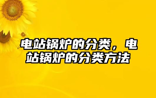 電站鍋爐的分類，電站鍋爐的分類方法