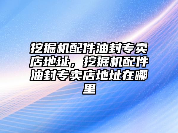 挖掘機配件油封專賣店地址，挖掘機配件油封專賣店地址在哪里