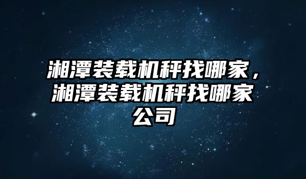 湘潭裝載機秤找哪家，湘潭裝載機秤找哪家公司