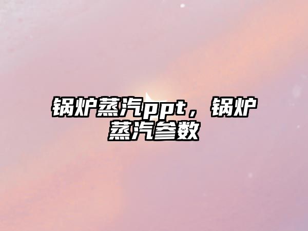 鍋爐蒸汽ppt，鍋爐蒸汽參數(shù)