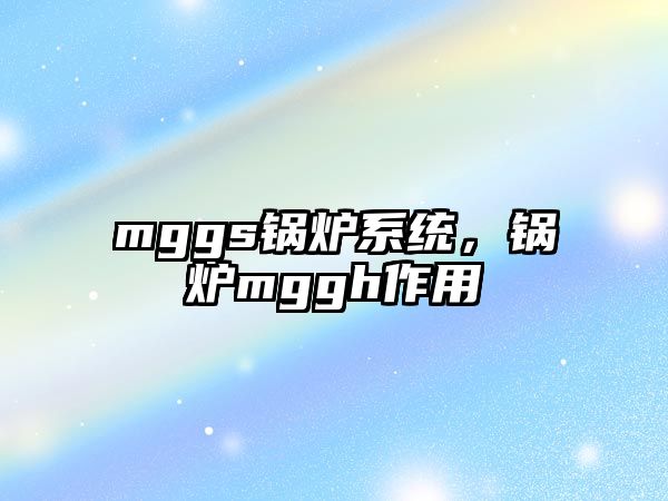 mggs鍋爐系統(tǒng)，鍋爐mggh作用